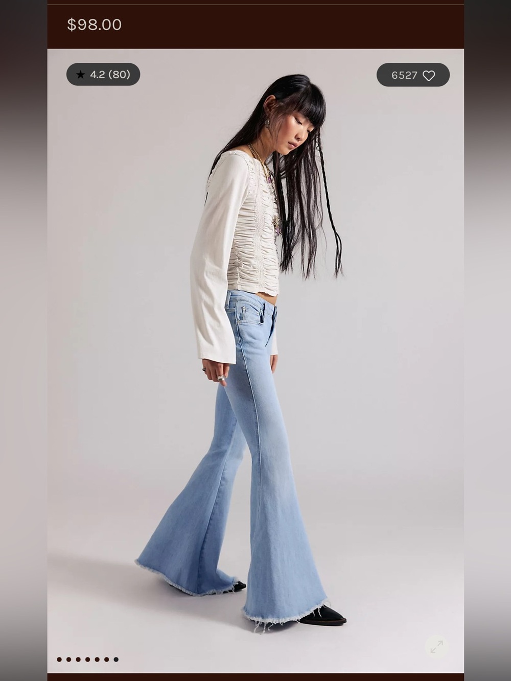 Free people Emre NWT  size 28 Light Wash High-Rise Flared Jeans - Light Blue